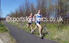 Matt Nichelson (Morpeth) leads Conrad Franks (Gateshead) on the 3rd leg of the Elswick Harriers Relays, Newburn. Photo: David T. Hewitson/Sports for All Pics